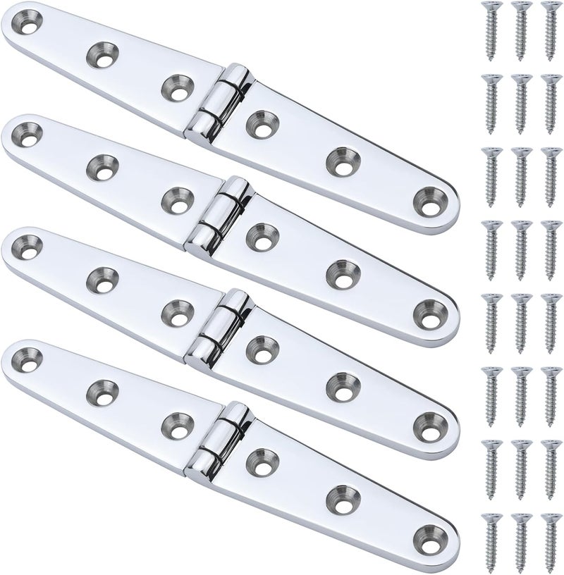 YANYUCB Boat Hatch Hinge 316 Stainless Steel Cabinet Door Casting Hinges Marine Hardware with Screw for Boat (4 inch x 1 inch)(6.3 inch x 1 inch) - Image 1